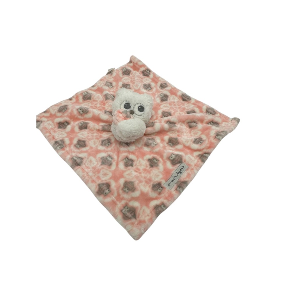 Blankets & Beyond OWL LOVEY White Pink Baby Security Plush‎ Animal